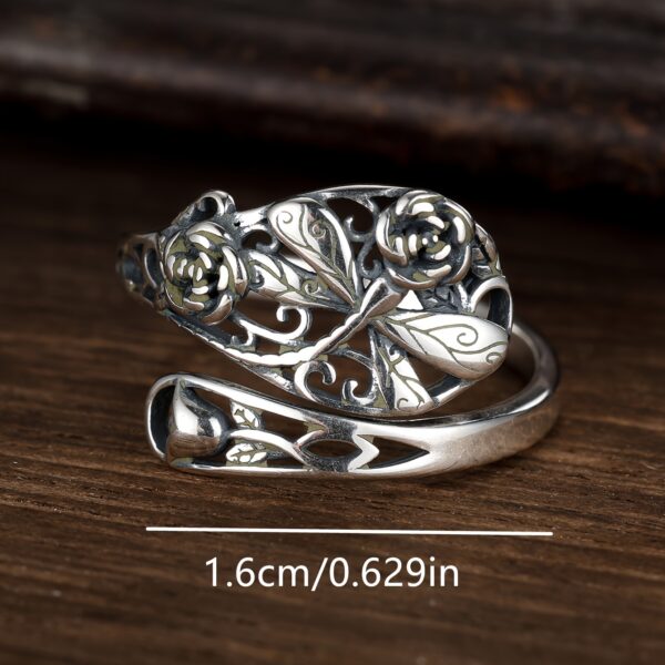 Hollow Rose Dragonfly Ring - Image 3