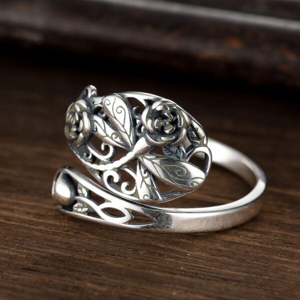 Hollow Rose Dragonfly Ring - Image 2